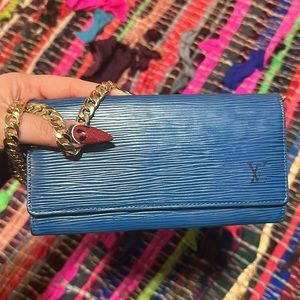 LOUIS VUITTON BLUE EPI BIFOLD WALLET